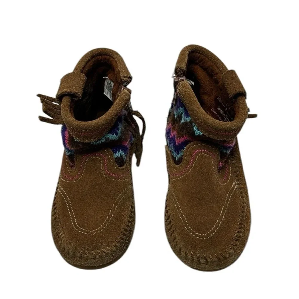 Minnetonka‎ Moccasin Leather Ankle Booties. Girl’s Size 9.